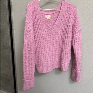 Pink V-Neck Anthropologie Sweater
